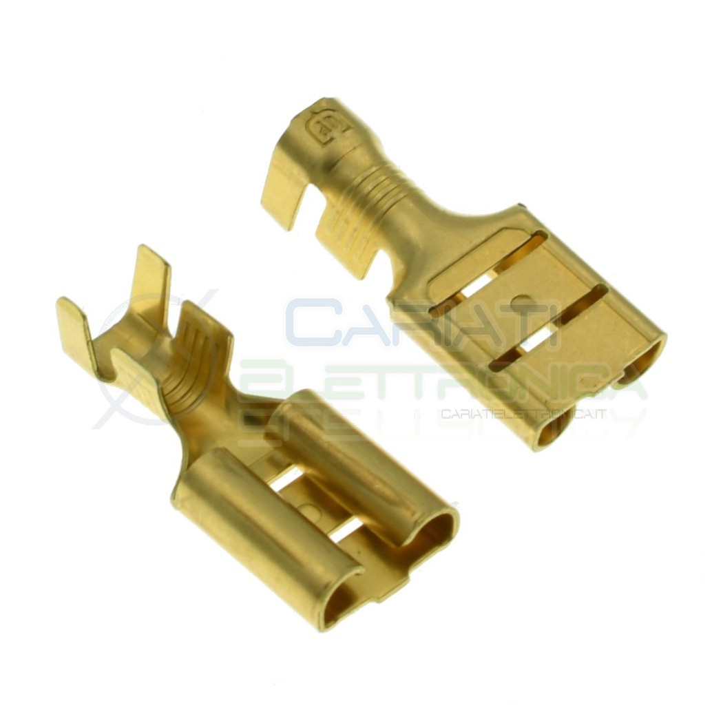 2 Pezzi Faston piatto 9,5mm Femmina non isolato 4/6mm2 Connettore da crimpare