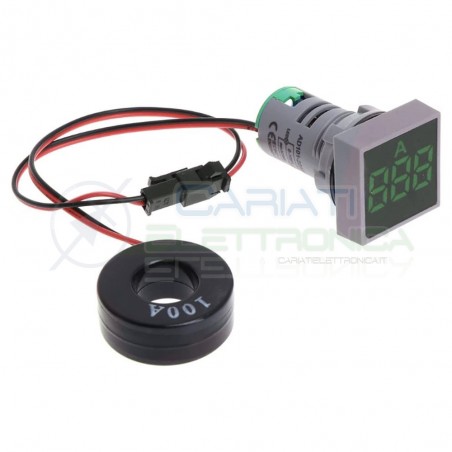 Amperometro Display Amperometrico 100A Verde da Pannello 22mmGenerico