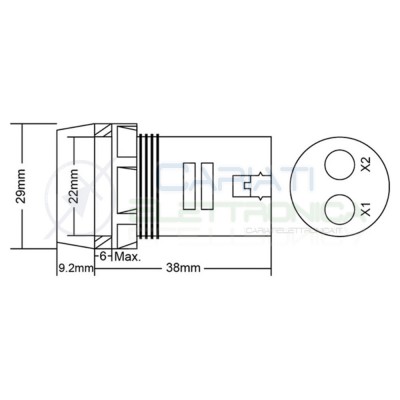 Amperometro Display Amperometrico 100A Blu da Pannello 22mmGenerico