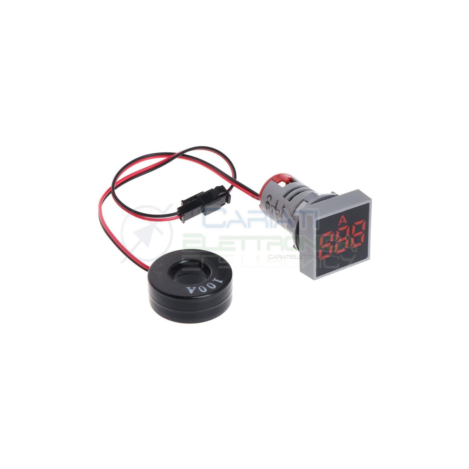 Amperometro Display Amperometrico 100A Rosso da Pannello 22mmGenerico