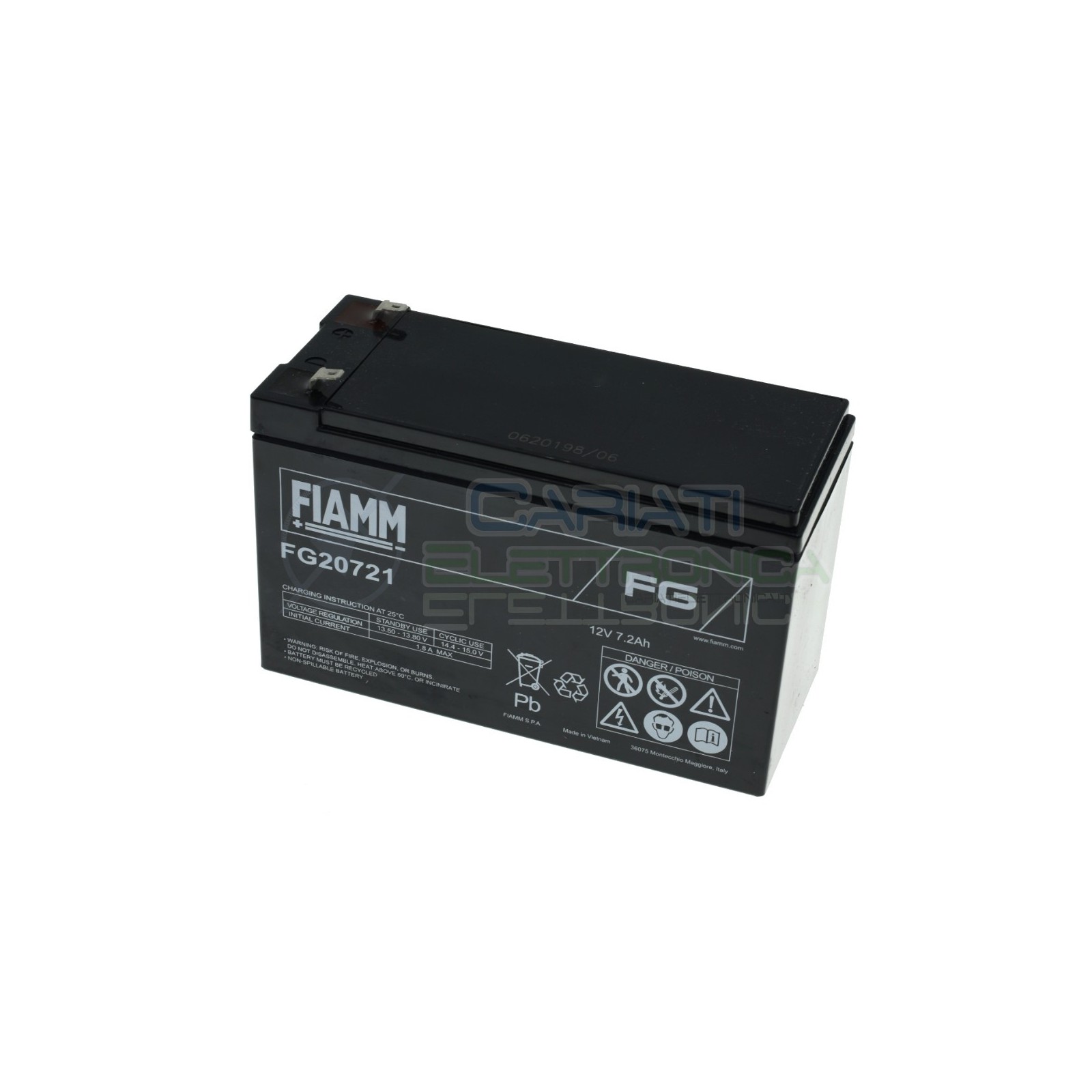 BATTERIA ERMETICA AL PIOMBO RICARICABILE FIAMM FG20721 12V 7,2Ah UPS ALLARMEFiamm