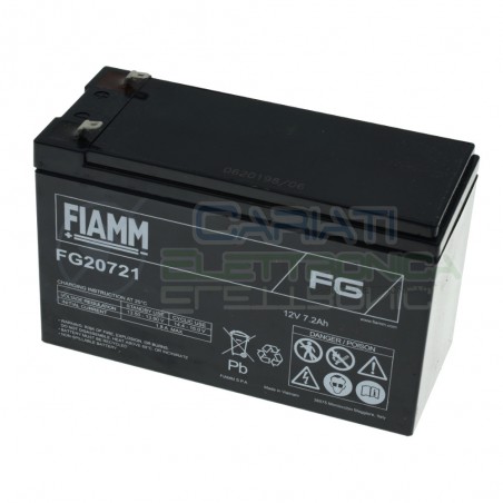 BATTERIA ERMETICA AL PIOMBO RICARICABILE FIAMM FG20721 12V 7,2Ah UPS ALLARMEFiamm