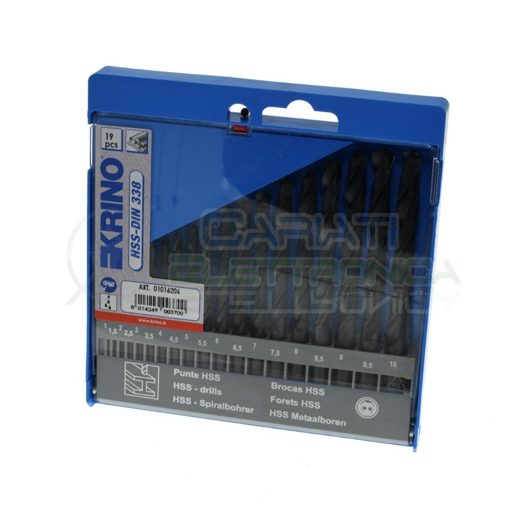 Punte Hss Rullate Per Metallo Kit Punta Hss da 19pz Din 338 KrinoKrino