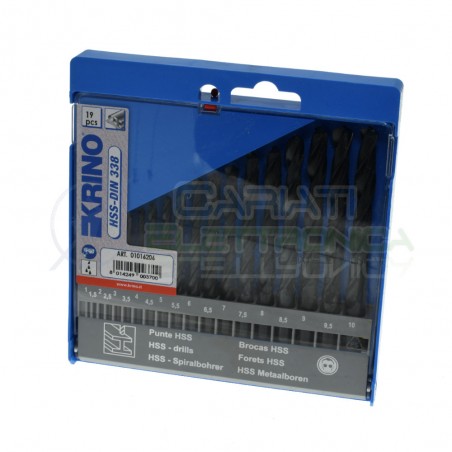 Punte Hss Rullate Per Metallo Kit Punta Hss da 19pz Din 338 KrinoKrino