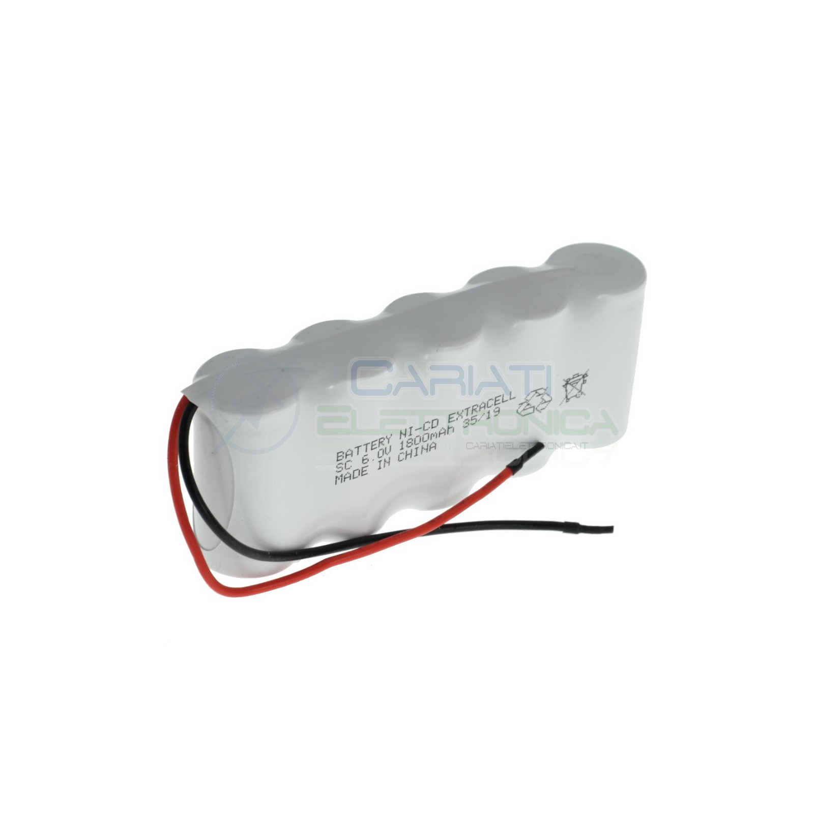 Pacco Batteria 6V Ricaricabile 1800mah Ni-Cd Lampada emergenza Beghelli Extracell