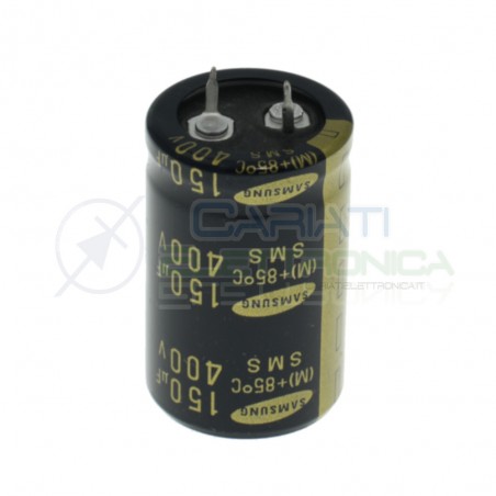 Condensatore elettrolitico Samsung Snap-in 150 uF 150uF 400V 85°C 22x40mm Daewoo