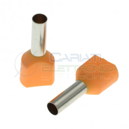 10 Pezzi Connettore a tubo preisolato Doppio 2x4.00 mm2 capicorda elettrici Cembre