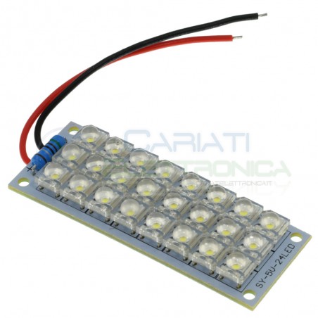 Pannello LED Adesivo Piastra Striscia Luce a 24 Led 12V auto tuning 75x30mm