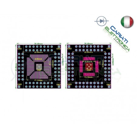 Adattatore Basetta Test PCB QFN64 QFP64 56 48 40 32 Pin a DIP