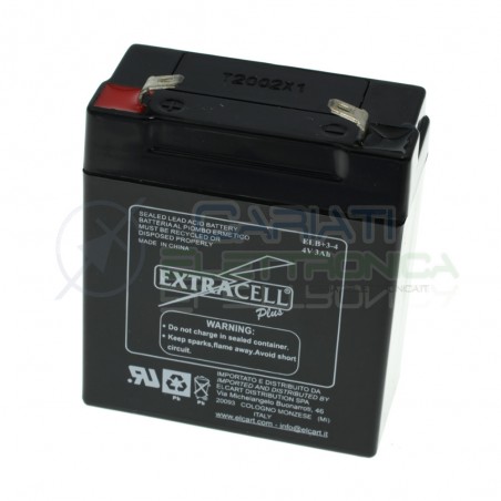 Batteria al piombo ricaricabile 4V 3ah ricambio Bilancia elettronica 4 Volt Extracell