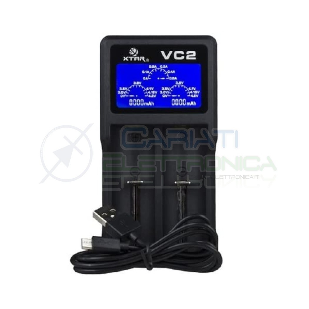 Xtar VC2 Caricabatterie 18650 porta USB schermo LCD 10440 14500 18350 18490 18500 18650 26650 Li-Ion Battery Charger Xtar