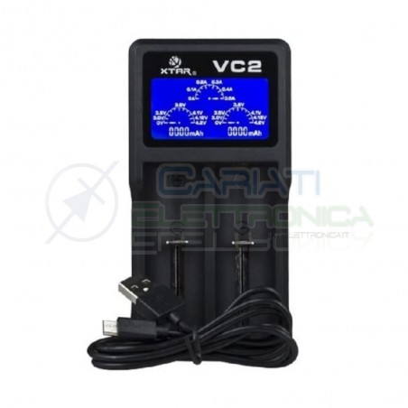 Xtar VC2 Caricabatterie 18650 porta USB schermo LCD 10440 14500 18350 18490 18500 18650 26650 Li-Ion Battery Charger Xtar