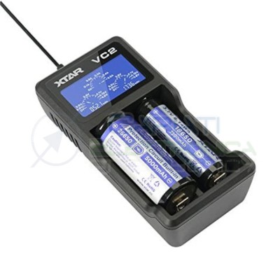 Xtar VC2 Caricabatterie 18650 porta USB schermo LCD 10440 14500 18350 18490 18500 18650 26650 Li-Ion Battery Charger Xtar