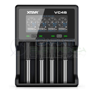 Xtar VC4S USB Caricabatterie per 4 batterie 18650 con porta USB schermo LCD 14500 14650 18650 22650 26650 Li-Ion Battery Char...