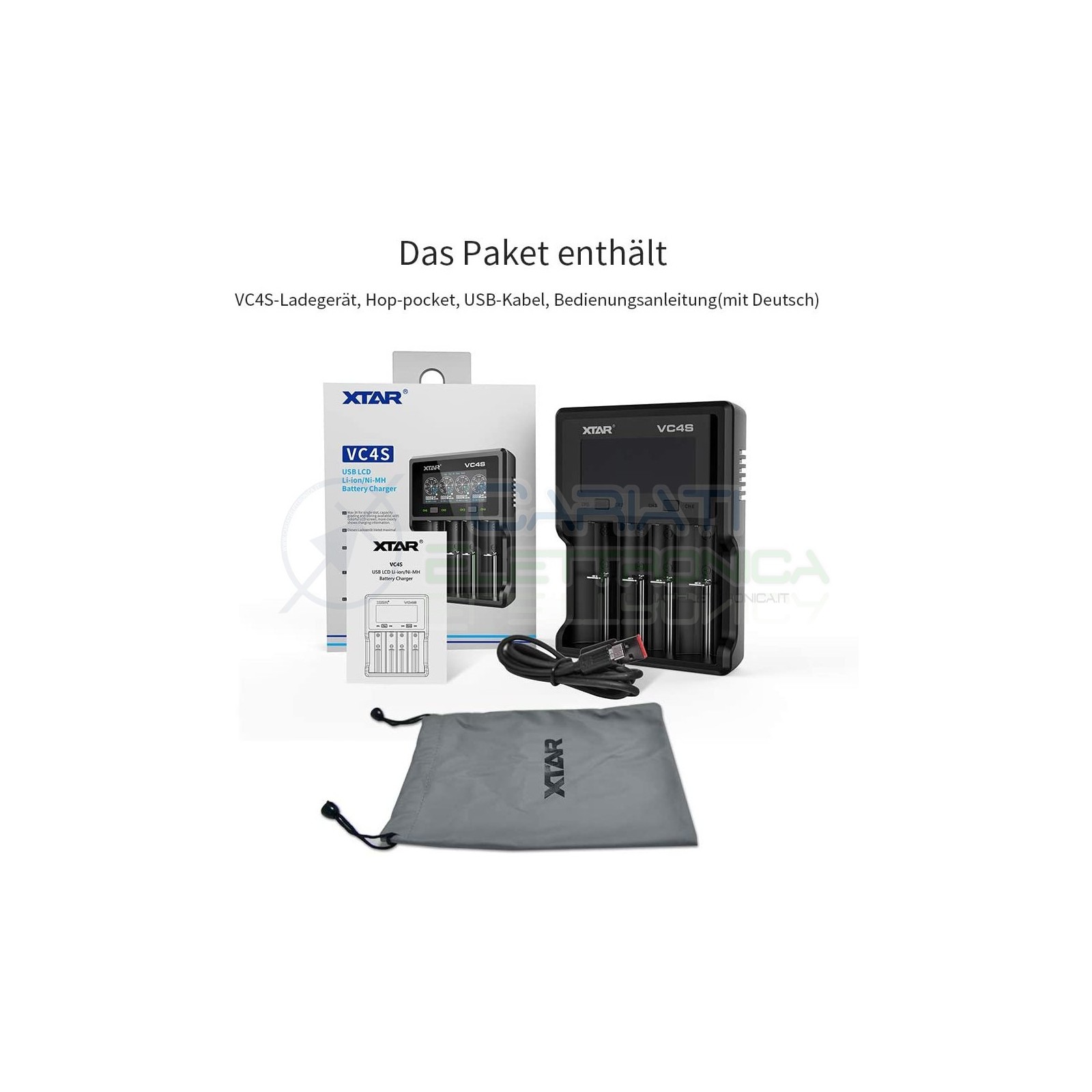 Xtar VC4S USB Caricabatterie per 4 batterie 18650 con porta USB schermo LCD 14500 14650 18650 22650 26650 Li-Ion Battery Char...