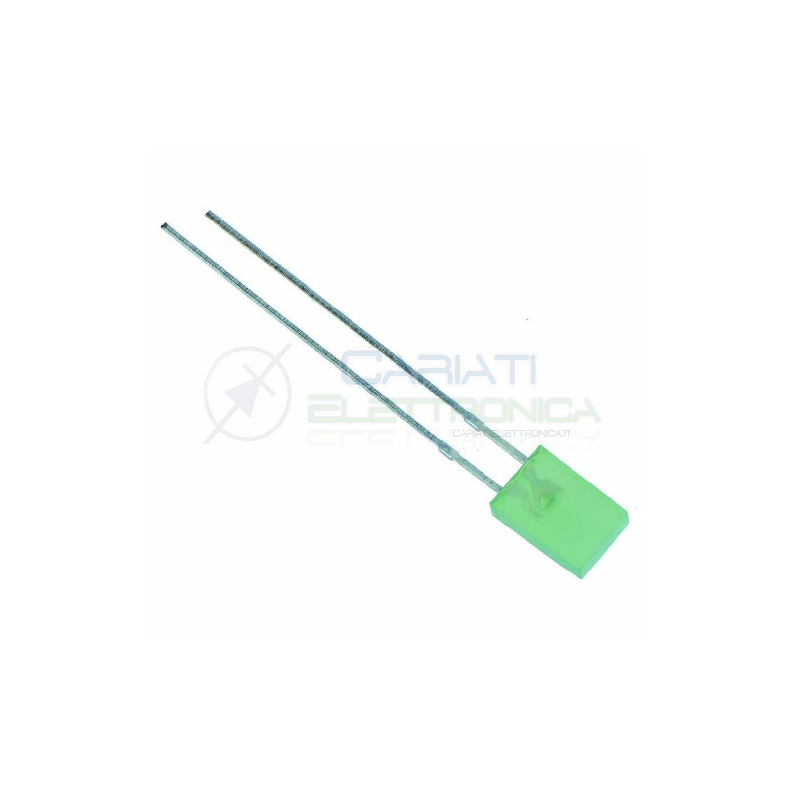 50 pezzi Led Verde rettangolare rettangolari 110° 2x5x7mm Flat TopGenerico