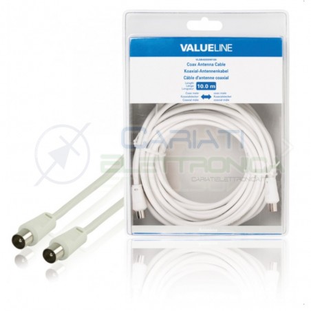 Cavo coassiale antenna tv con attacco Maschio Maschio 10m 10metri BiancoValueline