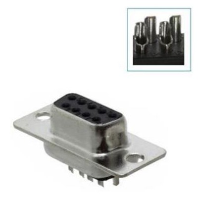 2 Pcs Connector D-Sub 9 pins Female with soldering pins