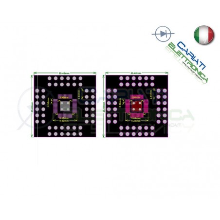 1 PEZZO Adattatore Basetta Test PCB QFN48 QFN44 a DIP48 DIP44