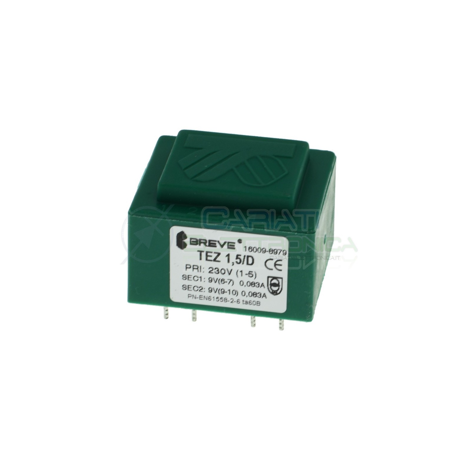 Trasformatore incapsulato 1,5VA 230V Doppia Uscita 2x9VBREVE TUFVASSONS