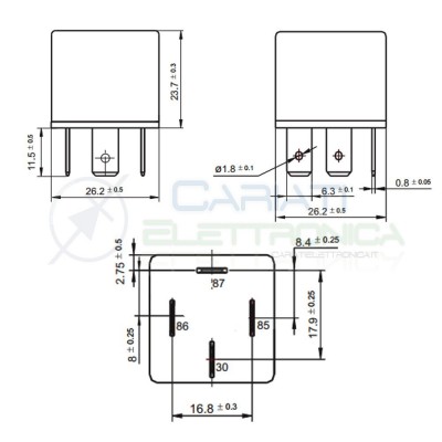 copy of Relè Relay Auto Camper Universale 4 Contatti HFV4 12v 30A 40AHONGFA RELAY