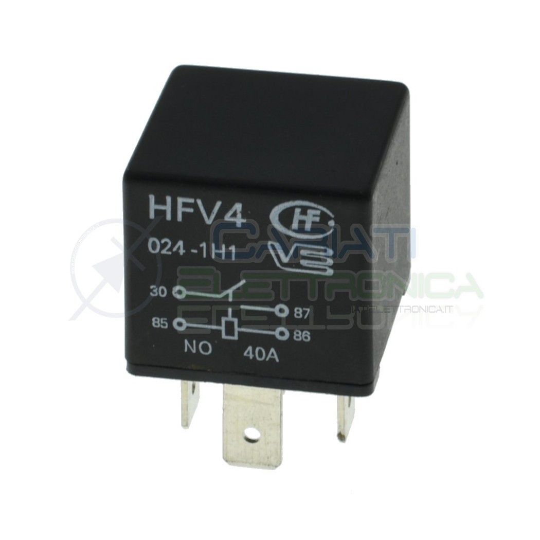 HFV4 Relè 24v 30A 40A Relay Auto Camper Universale 4 Contatti HONGFA RELAY