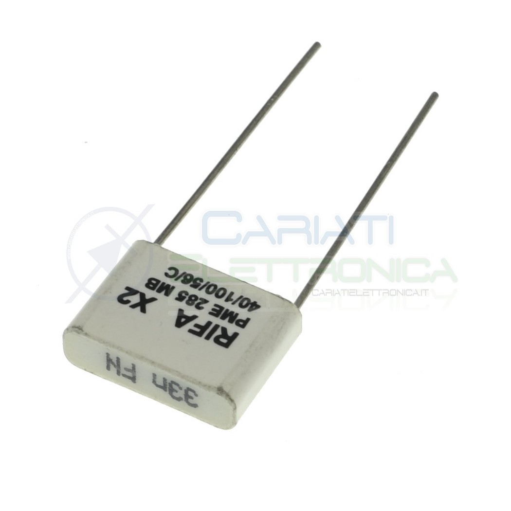 Condensatore in Poliestere 33nF 275Vac X2 Passo 15mm 20% EPCOS