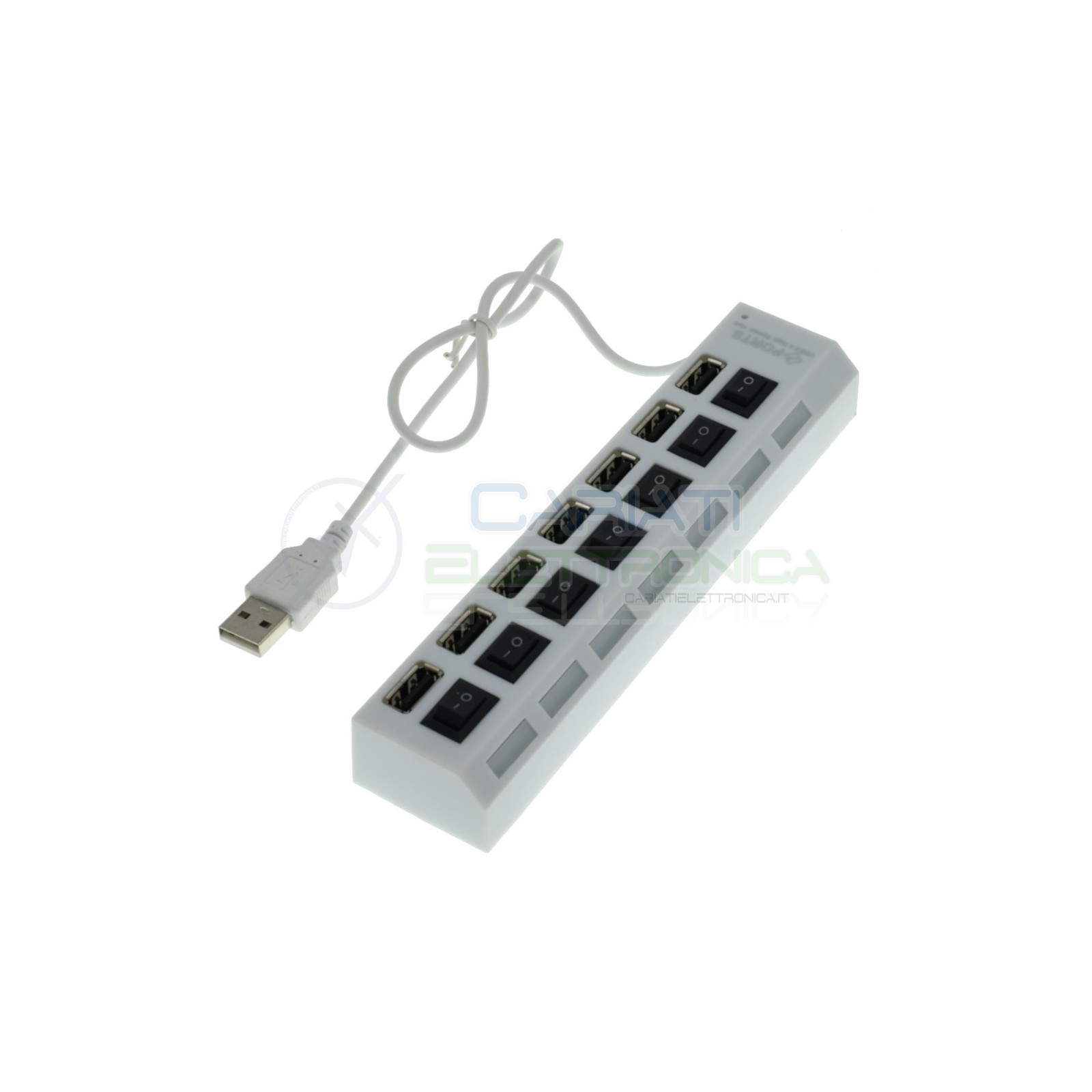 Ciabatta usb multipresa Hun con 7 porte usb 2.0 Bianca con ledGenerico