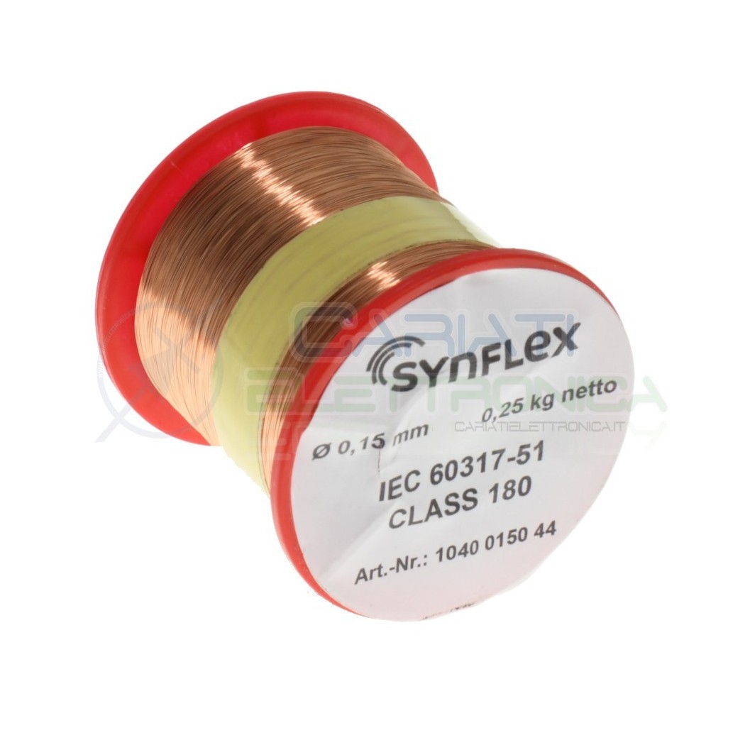 250g Cavo di rame da 0,15 mm singolarmente smaltato per avvolgimenti 0,25 kg Synflex