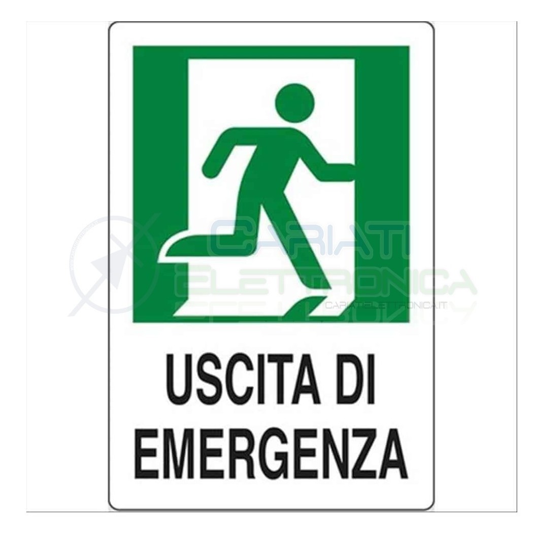 Cartello Uscita di Emergenza a Destra in PVC 200x300mm