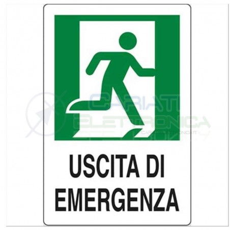 Cartello Uscita di Emergenza a Destra in PVC 200x300mm