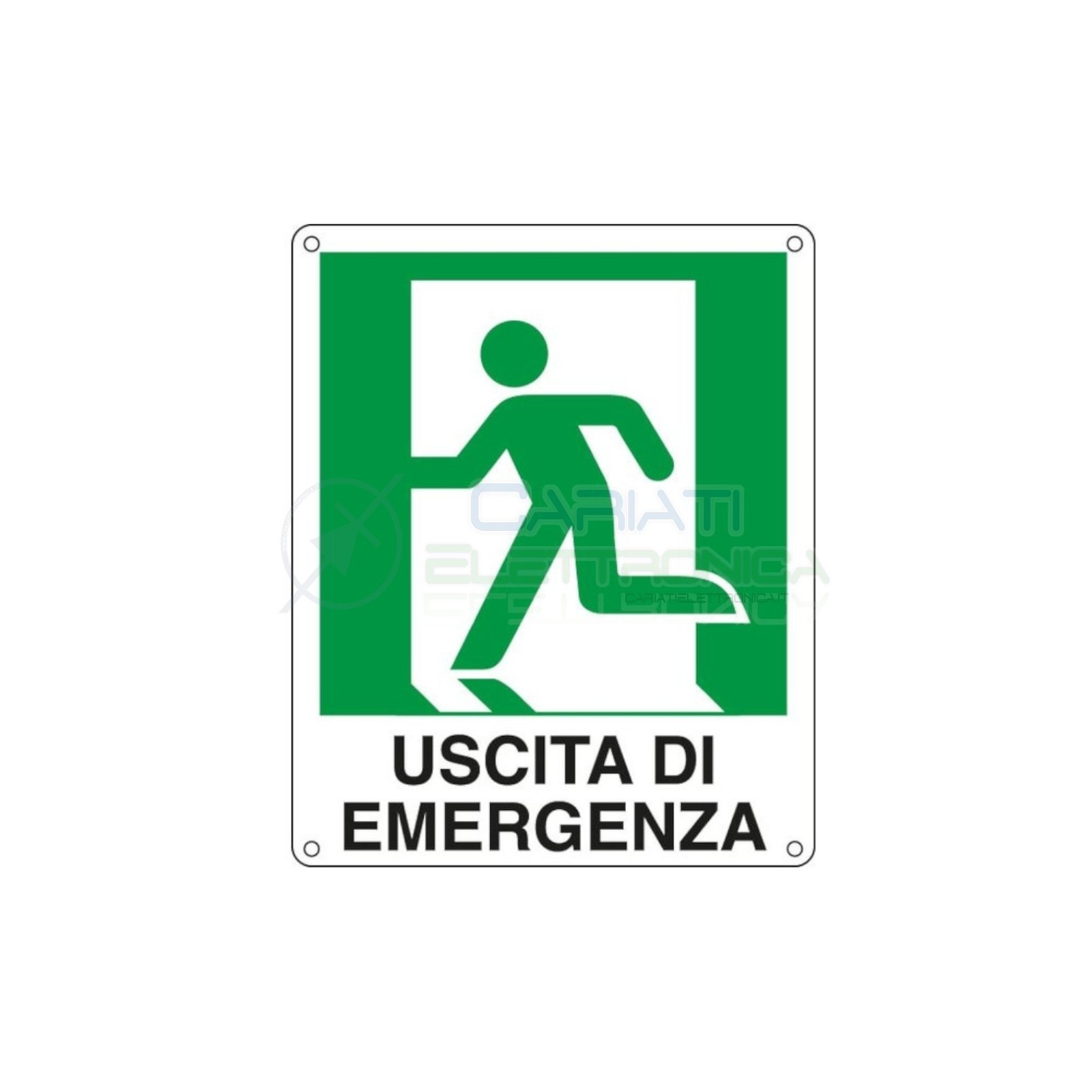 Cartello Uscita di Emergenza a Sinistra in PVC 200x300mm