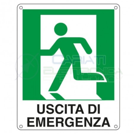Cartello Uscita di Emergenza a Sinistra in PVC 200x300mm