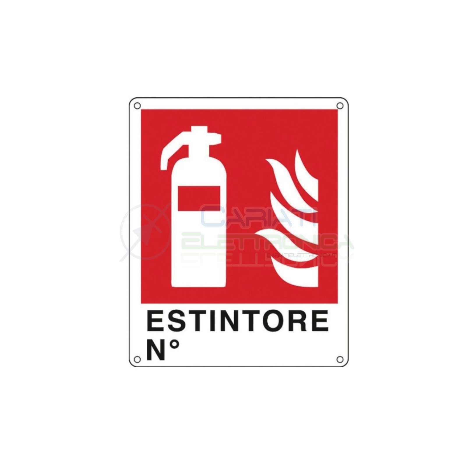 Cartello Estintore Numero in PVC 200x300mm
