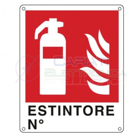 Cartello Estintore Numero in PVC 200x300mm