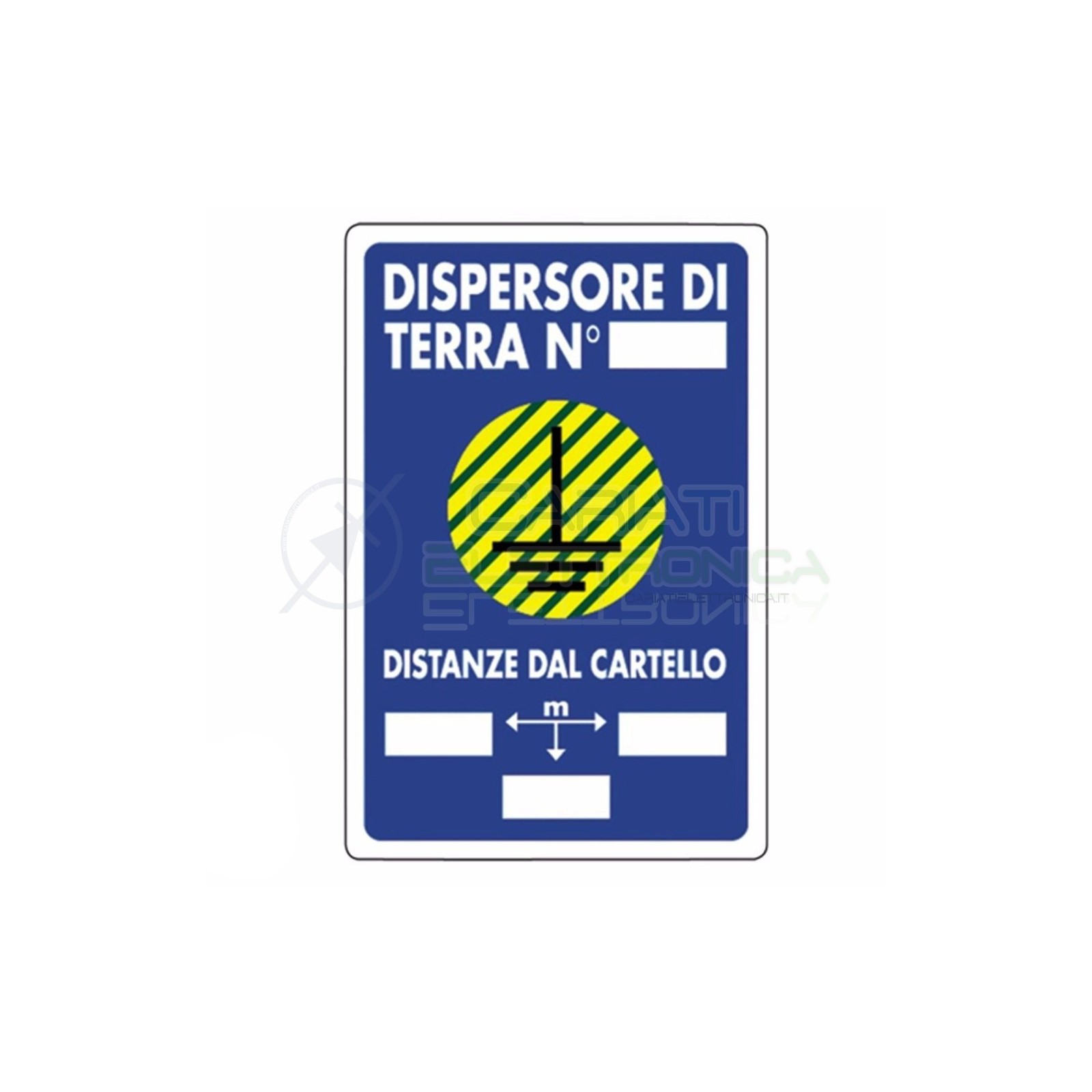 Cartello Dispersore di Terra Numero in PVC 200x300mm