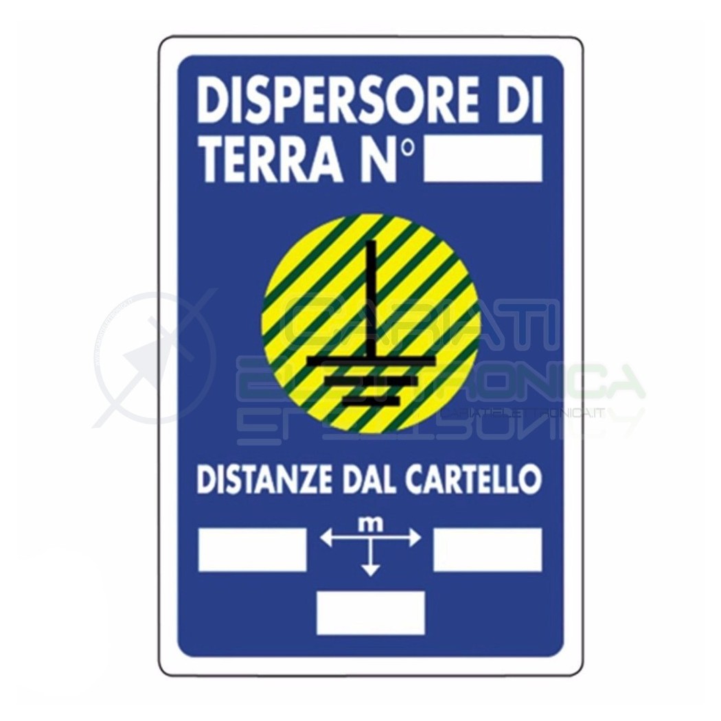 Cartello Dispersore di Terra Numero in PVC 200x300mm
