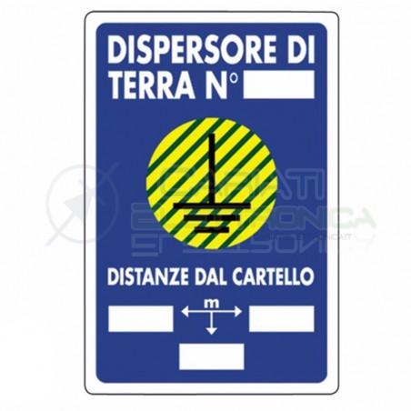 Cartello Dispersore di Terra Numero in PVC 200x300mm