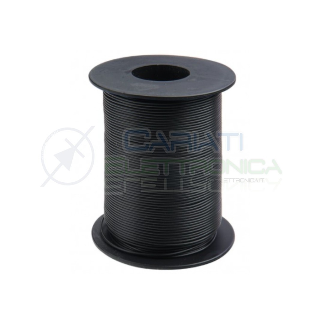 100m Bobina Cavo unipolare multifilare da 0,14mm2 in rame sottile morbido colore NeroDonau
