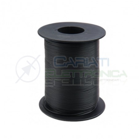 100m Bobina Cavo unipolare multifilare da 0,14mm2 in rame sottile morbido colore NeroDonau
