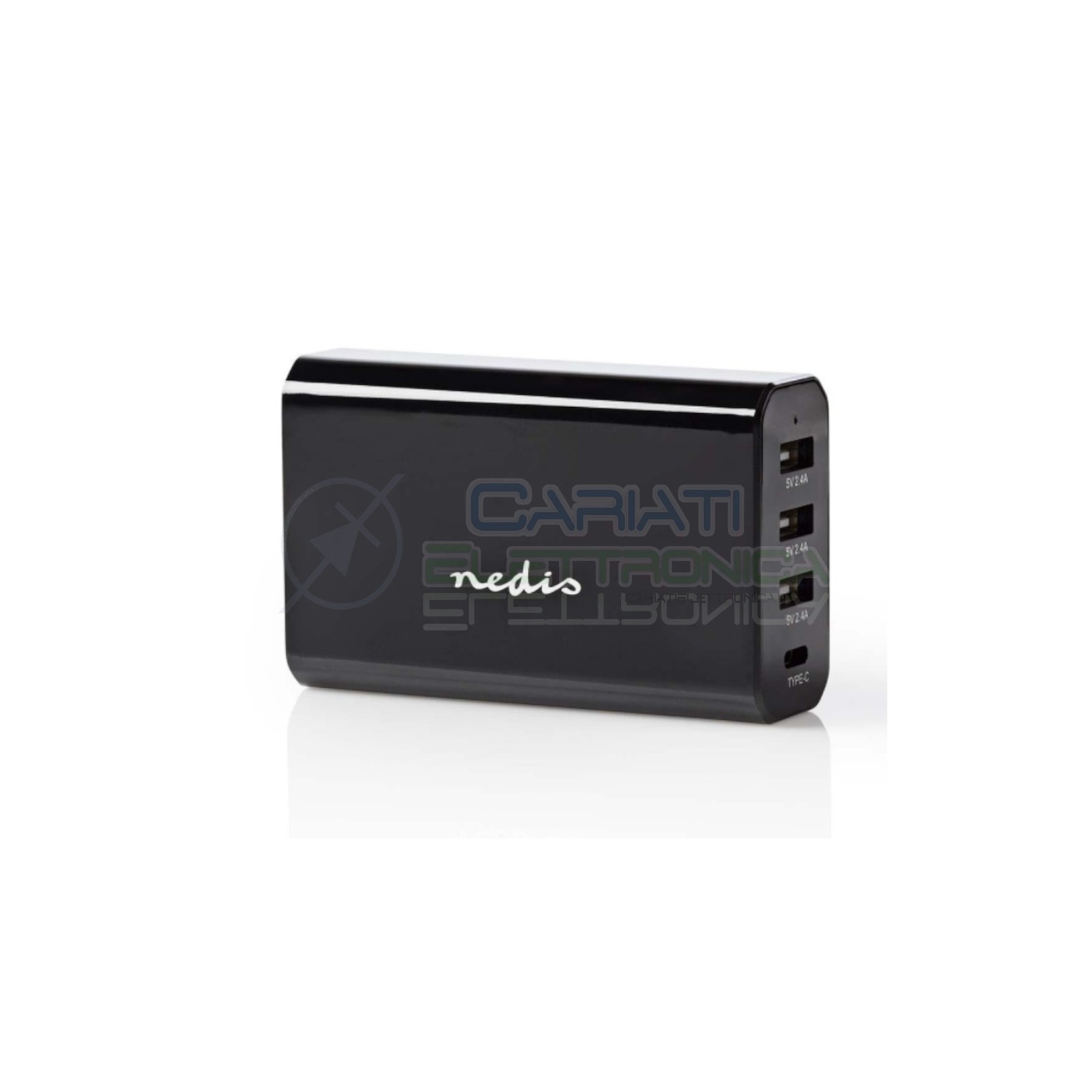 Caricabatterie da Parete 8.0 A con 4 uscite 3X USB-A e 1x USB-CNedis