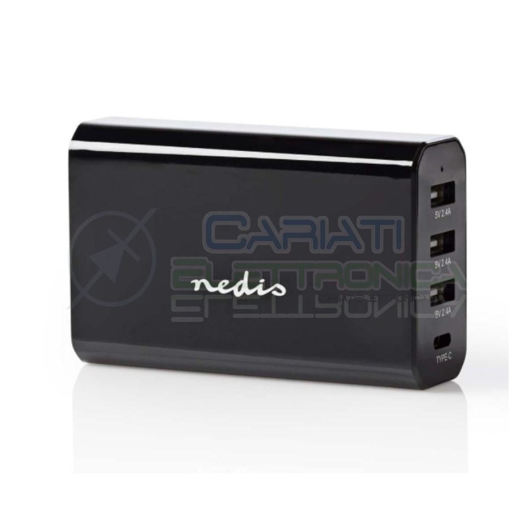 Caricabatterie da Parete 8.0 A con 4 uscite 3X USB-A e 1x USB-CNedis