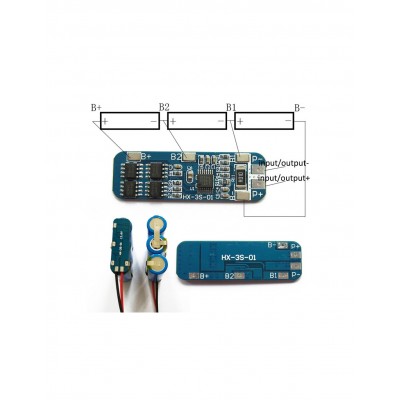 Circuito di protezione per 3 batterie 18650 Litio Li-ion PCB battery 12.6V 5AGenerico