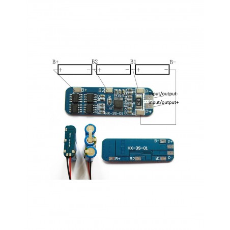 Circuito di protezione per 3 batterie 18650 Litio Li-ion PCB battery 12.6V 5AGenerico