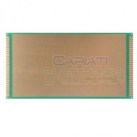 Basetta millefori 250x130mm in Vetronite Mono Faccia Passo 2,54mm BreadboardCariati Elettronica