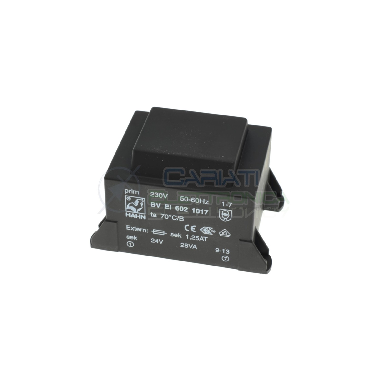 Trasformatore incapsulato 24V 28VA Ingresso 230V Ac Uscita 24V ac Hahn