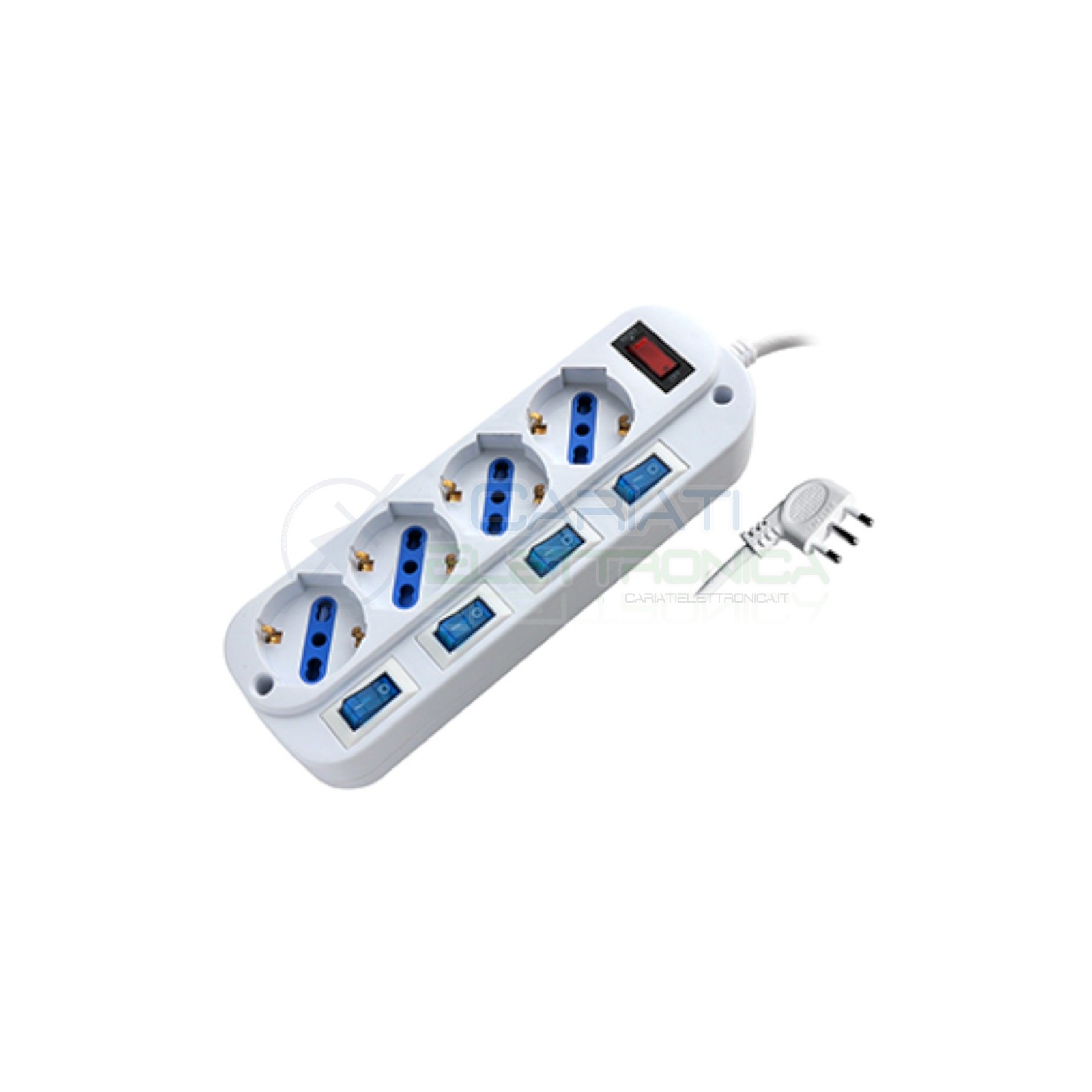 Multipresa Ciabatta Elettrica a 5 prese bipasso 250V 16A 1,5m con interrutoriPropart