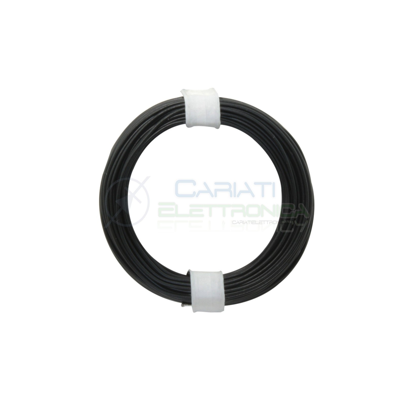 10m Cavo unipolare rigido da 0,5mm2 in rame sottile morbido colore NeroDonau