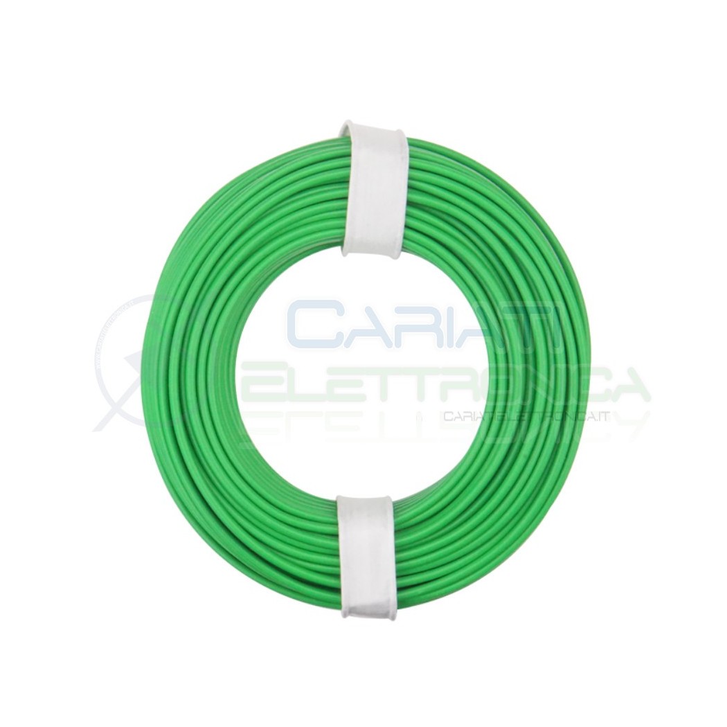 10m Cavo unipolare multifilare da 0,25 mm in rame sottile morbido colore Verde Donau
