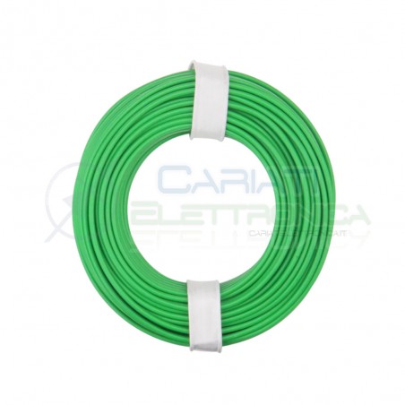 10m Cavo unipolare multifilare da 0,25mm2 in rame sottile morbido colore VerdeDonau